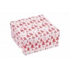 Коробка подарочная Red Christmas trees 20x20x10 см