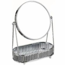 Зеркало косметическое с подносом Shining S-F491216 20,1х10х26,5 см серебряный