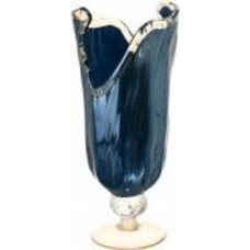 Ваза стеклянная White cristal Nabil Blue Honey 44 см синяя VS 1225/BLU/M/G