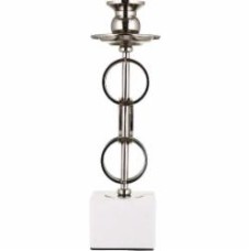 Подсвечник Rings металл мрамор серебро 9.5х9.5х31.5 см Inari