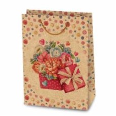 Пакет бумажный L крафтовый 38x28x12,5 (вертикальный, папір, подарок)