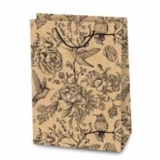 Пакет бумажный L крафтовый 38x28x12,5 (вертикальный, птицы)