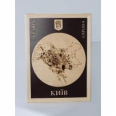 Карта Украины Киевк оричневий фон 62x45 см