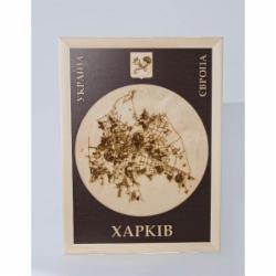 Карта Украины Харьков коричневий фон 61x45 см