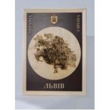 Карта Украины Львов коричневий фон 45x61 см