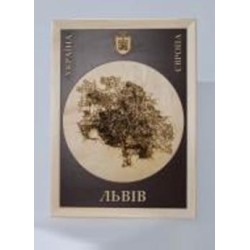 Карта Украины Львов коричневий фон 45x61 см