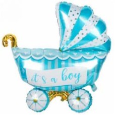Шарик фольгированный Твоя Забава Фигура коляска it`s a baby boy 84х96 см голубой 1 шт. Шарик фольгированный Твоя Забава Фигура коляска it`s a baby boy 84х96 см голубой 1 шт.
