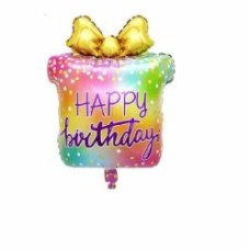 Шарик фольгированный Твоя Забава Фигура подарок Happy Birthday металлик 46х60 см разноцветный 1 шт. Шарик фольгированный Твоя Забава Фигура подарок Happy Birthday металлик 46х60 см разноцветный 1 шт.