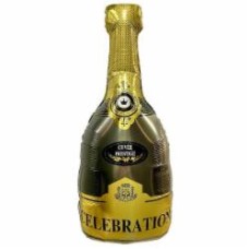 Шарик фольгированный Твоя Забава Бутылка Сelebration 96х48 см разноцветный 1 шт.