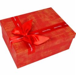 Коробка подарочная прямокутна, картон, червона, 23*16*9,5см, 1235013