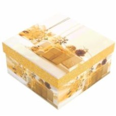 Коробка подарочная квадрат, картон, Новорічні іграшки 17см*17см*9.5cм 4403937703