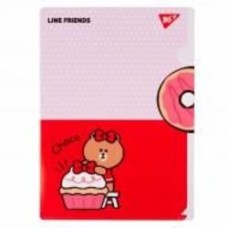 Папка-уголок A4 с клапаном Line Friends. Choco YES