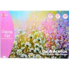 Холст на картоне хлопковое A5 14.8х21 см 280 г/м² 10 листов акрил , Santi