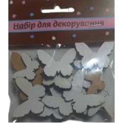 Декоративный элемент из МДФ (белый) Бабочки Аплі Краплі