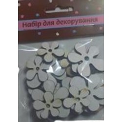 Декоративный элемент из МДФ (белый) Цветы Аплі Краплі