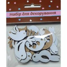 Декоративный элемент из МДФ (белый) Птички Аплі Краплі