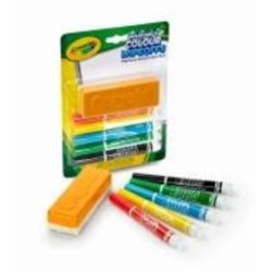 Набор фломастеров для сухого стирания со щеткой (washable) Crayola