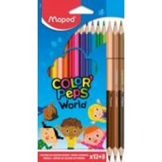 Карандаши цветные Color Peps 12 цветов Classic + 3 Duo MP.832071 Maped