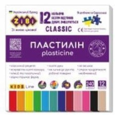 Пластилин KIDS Line Classic 12 цветов 240 г ZiBi