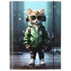 Папка для труда на резинке А4 Cats_2 25 мм PP покрытие iTEM