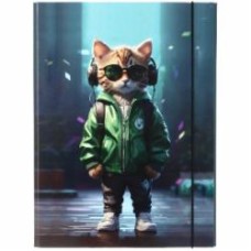 Папка-короб на резинке А4 Cats_2 40 мм PP покрытие iTEM
