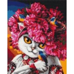 Картина по номерам Премиум Цветущая кошка ©marysha_art PBS53223 40x50 см Brushme