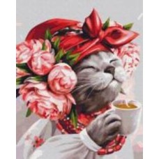 Картина по номерам Премиум Кошка хозяйка © marysha_art PBS53241 40х50 см Brushme