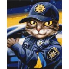 Картина по номерам Премиум Котик полицейский ©marysha_art PBS53237 40х50 см Brushme