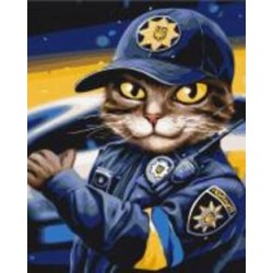 Картина по номерам Премиум Котик полицейский ©marysha_art PBS53237 40х50 см Brushme