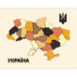 Набор для творчества Карта Украины 3D цвета металлики 30,5x37,5 см Rosa Talent
