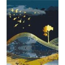 Картина по номерам Премиум Птицы ночи с золотой краской PBS53042 40х50 см Brushme