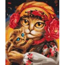 Картина по номерам Премиум Семья котиков ©Марианна Пащук PBS53117L 50х60 см Brushme