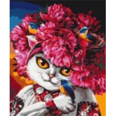 Картина по номерам Премиум Цветущая кошка ©Марианна Пащук PBS53223L 50х60 см Brushme