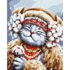 Картина по номерам Премиум Кошка Зима ©Марианна Пащук PBS53412 40х50 см Brushme