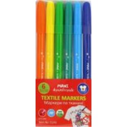 Маркер Maxi Textile markers 6 шт. MX15245