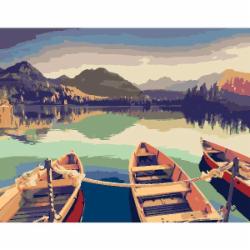 Картина по номерам Три лодки 35x45 см Rosa Start