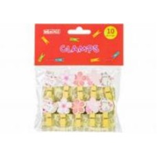 Прищепки декоративные Cats&Flowers с веревкой 130 мм MX62589 10 шт. Maxi