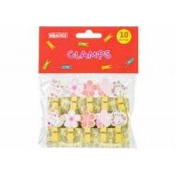 Прищепки декоративные Cats&Flowers с веревкой 130 мм MX62589 10 шт. Maxi
