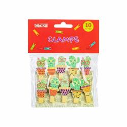 Прищепки декоративные Cactus с веревкой 130 мм MX62591 10 шт. Maxi