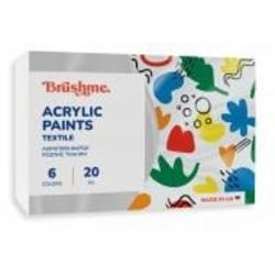 Набор акриловых красок текстильных 6 шт. 20 мл Brushme
