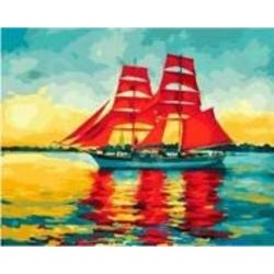 Набор для творчества со стразами на подрамнике Красные паруса 40x50 см (У) GoToArt