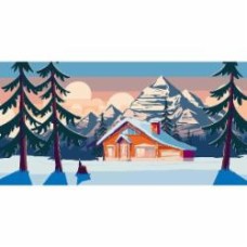 Картина по номерам Домик в горах 40х80 см ART CRAFT