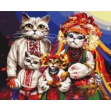 Картина по номерам Кошачья семья ©Марианна Пащук 40x50 см Brushme