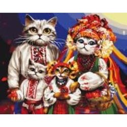 Картина по номерам Кошачья семья ©Марианна Пащук 40x50 см Brushme