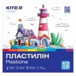 Пластилин восковый 12 цветов 240 г Classic (K-1086) KITE