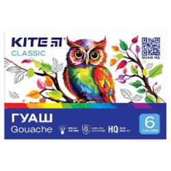Краска гуашевая 6 цветов Classic 20 мл K-062 KITE