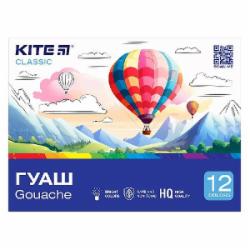 Краска гуашевая 12 цветов Classic 20 мл K-063 KITE