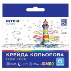 Мел цветной Jumbo 6 цветов Classic K-073 KITE