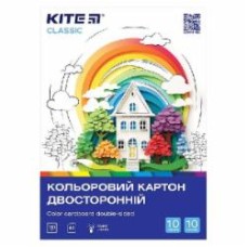 Картон цветной Classic А4 10 лист./10 цв. K-255 KITE
