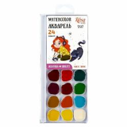 Набор акварельных красок Cats with a Girl 24 шт. 301208 Rosa Kids